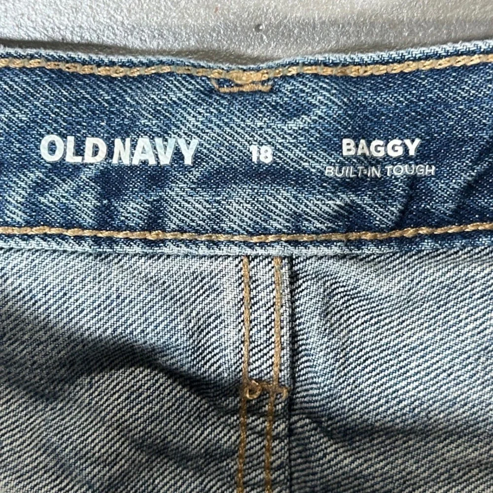 Old‎ Navy Kids Baggy Carpenter Jeans Blue Denim Adjustable Waist Size 18